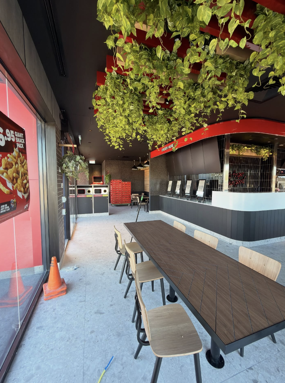 Commercial dining area after final paint and fit-out completion