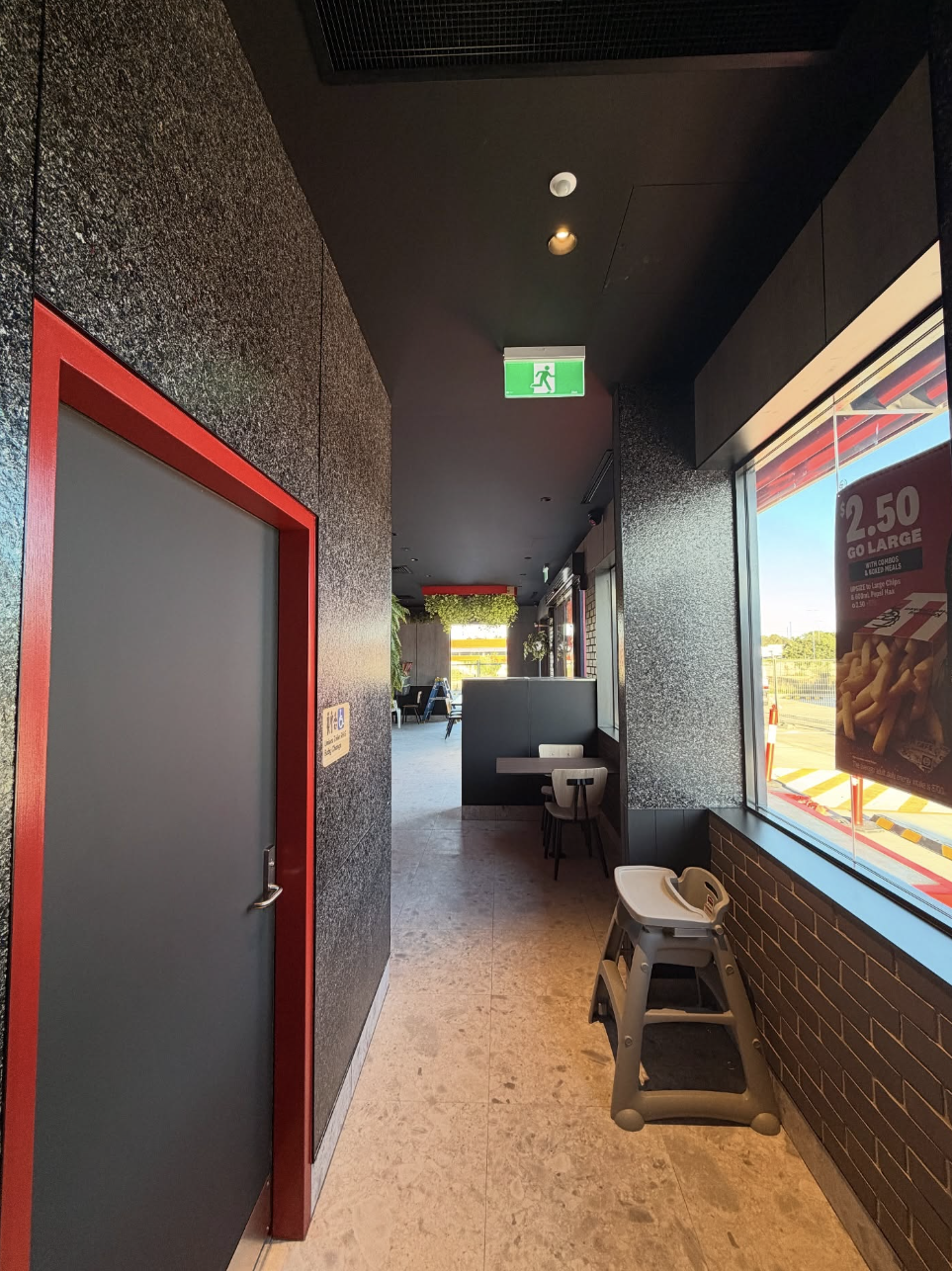 Commercial corridor interior after final paint finish